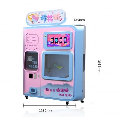 Full Automatical Cotton Candy Robot Vending Machine Flower Floss Cotton ...