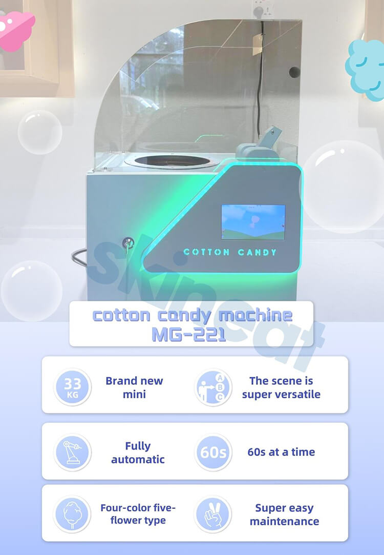 Candy Floss Machine, Cotton Candy Vending Machine Mini Candy Floss MG221